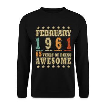 Février 1961 Meilleur cadeau février 1961 - Sweat-shirt Unisexe - noir - Devant - Alina (178cm) & Michal (187cm)
