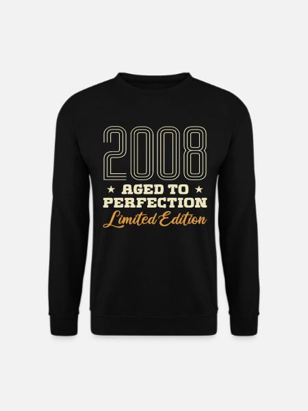 18-jähriger 18. Geburtstag 2008 Vintage-Mädchen-Junge - Unisex Pullover - Schwarz