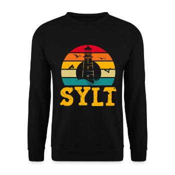 North Sea Holiday SYLT NORTH SEA ISLAND Fun - Unisex Sweatshirt - black - Front - Alina (178cm) & Michal (187cm)