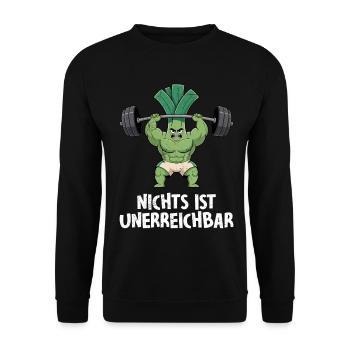 Kraftsport NICHTS IST UNERREICHBAR Lustiges - Unisex Pullover - Schwarz - Vorne - Alina (178cm) & Michal (187cm)
