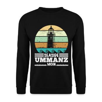 Ostsee Urlaub SEASIDE UMMANZ MOIN Lustiges - Unisex Pullover - Schwarz - Vorne - Alina (178cm) & Michal (187cm)