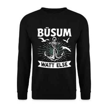 North Sea holiday BÜSUM WATT OTHERWISE FUNNY - Unisex Sweatshirt - black - Front - Alina (178cm) & Michal (187cm)