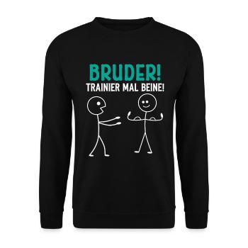 Stick Figure BROTHER TRAIN LEGS Funny - Unisex Sweatshirt - black - Front - Alina (178cm) & Michal (187cm)
