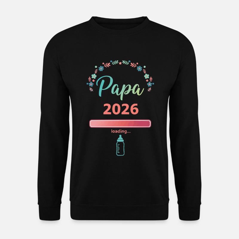 Papa 2026 Loading – Werdender Vater - Unisex Pullover - Schwarz