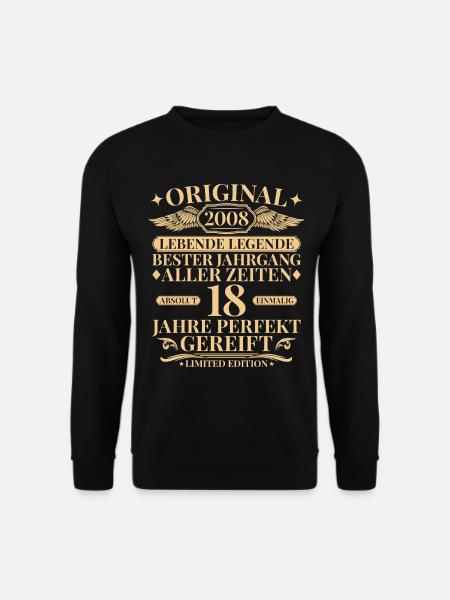 Vintage 2008 Year Legend 18-års fødselsdag - Unisex sweater - sort