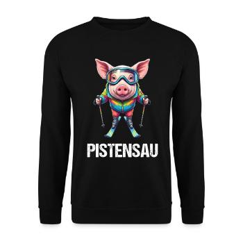 Pistensau_2 - Sweat-shirt Unisexe - noir - Devant - Alina (178cm) & Michal (187cm)
