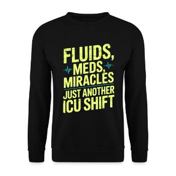 Soins intensifs Infirmière Fluides Médicaments Miracles Soins intensifs - Sweat-shirt Unisexe - noir - Devant - Alina (178cm) & Michal (187cm)