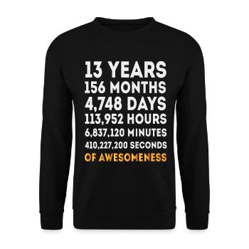 13 Years Birthday Countdown Design for Teens - Unisex Sweatshirt - black - Front - Alina (178cm) & Michal (187cm)