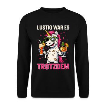 C’était quand même une fête de licorne drôle - Sweat-shirt Unisexe - noir - Devant - Alina (178cm) & Michal (187cm)