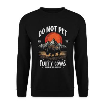 Les bisons vintage ne caressent pas les vaches duveteuses Bizons drôles - Sweat-shirt Unisexe - noir - Devant - Alina (178cm) & Michal (187cm)