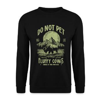 Les bisons vintage ne caressent pas les vaches duveteuses Bizons drôles - Sweat-shirt Unisexe - noir - Devant - Alina (178cm) & Michal (187cm)