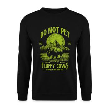 Les bisons vintage ne caressent pas les vaches duveteuses Bizons drôles - Sweat-shirt Unisexe - noir - Devant - Alina (178cm) & Michal (187cm)