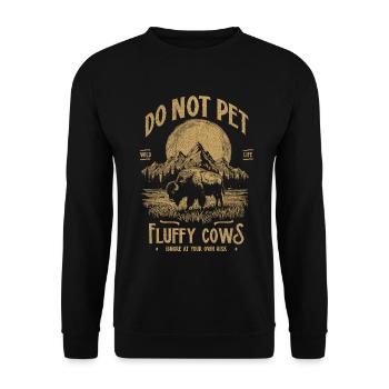 Les bisons vintage ne caressent pas les vaches duveteuses Bizons drôles - Sweat-shirt Unisexe - noir - Devant - Alina (178cm) & Michal (187cm)