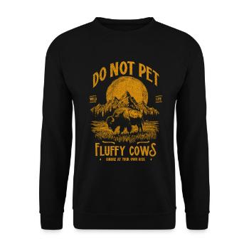 Les bisons vintage ne caressent pas les vaches duveteuses Bizons drôles - Sweat-shirt Unisexe - noir - Devant - Alina (178cm) & Michal (187cm)