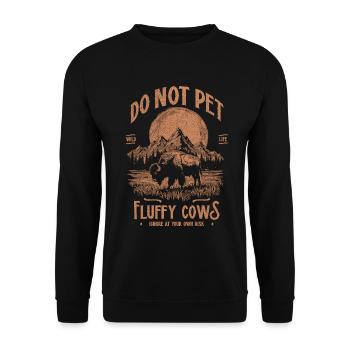 Les bisons vintage ne caressent pas les vaches duveteuses Bizons drôles - Sweat-shirt Unisexe - noir - Devant - Alina (178cm) & Michal (187cm)