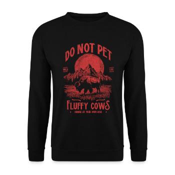 Les bisons vintage ne caressent pas les vaches duveteuses Bizons drôles - Sweat-shirt Unisexe - noir - Devant - Alina (178cm) & Michal (187cm)