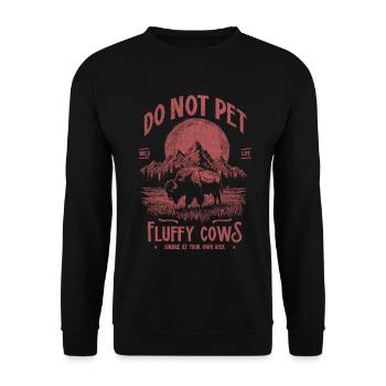 Les bisons vintage ne caressent pas les vaches duveteuses Bizons drôles - Sweat-shirt Unisexe - noir - Devant - Alina (178cm) & Michal (187cm)