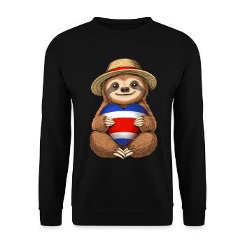 Costa-ricanisches Faultier - Unisex Pullover - Schwarz - Vorne - Alina (178cm) & Michal (187cm)