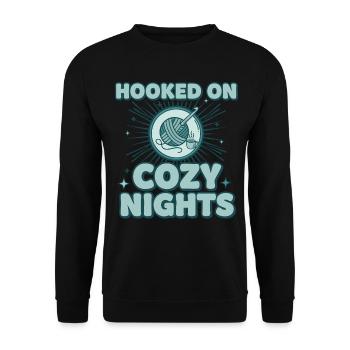 Accro aux nuits douillettes Amant du crochet Drôle - Sweat-shirt Unisexe - noir - Devant - Alina (178cm) & Michal (187cm)