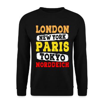 Vacances à la mer du Nord LONDRES NEW YORK PARIS TOKYO - Sweat-shirt Unisexe - noir - Devant - Alina (178cm) & Michal (187cm)