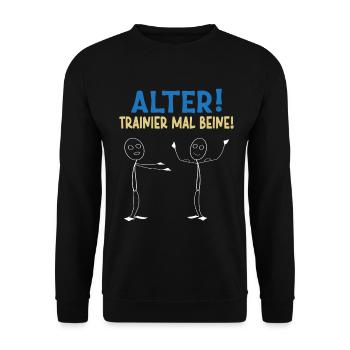 Stick Figure OLD TRAINER TIMES LEGS Drôle - Sweat-shirt Unisexe - noir - Devant - Alina (178cm) & Michal (187cm)
