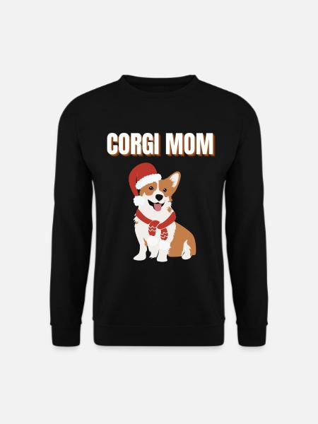 Corgi-Mama Weihnachtshund - Unisex Pullover - Schwarz