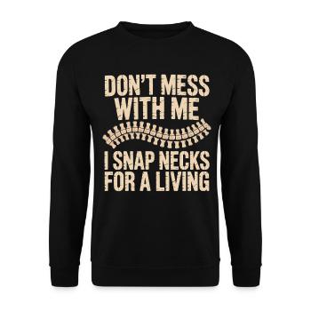 Dont Mess With Me Zip Neck - Unisex Pullover - Schwarz - Vorne - Alina (178cm) & Michal (187cm)
