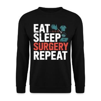 Eat Sleep Surgery Repeat - Unisex Sweatshirt - black - Front - Alina (178cm) & Michal (187cm)