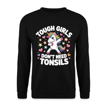 Danse Unicornen : Filles fortes sans amygdales - Sweat-shirt Unisexe - noir - Devant - Alina (178cm) & Michal (187cm)