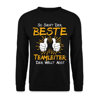 Team Leader Gift Idea - Unisex Sweatshirt - black - Front - Alina (178cm) & Michal (187cm)
