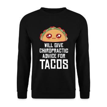 Taco Humor Chiropractic Design - Unisex Sweatshirt - black - Front - Alina (178cm) & Michal (187cm)