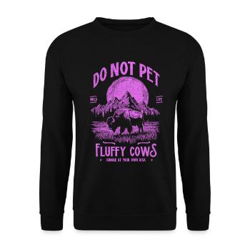 Les bisons vintage ne caressent pas les vaches duveteuses Bizons drôles - Sweat-shirt Unisexe - noir - Devant - Alina (178cm) & Michal (187cm)