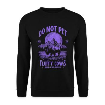 Les bisons vintage ne caressent pas les vaches duveteuses Bizons drôles - Sweat-shirt Unisexe - noir - Devant - Alina (178cm) & Michal (187cm)