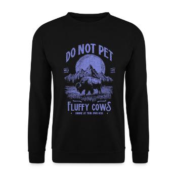 Les bisons vintage ne caressent pas les vaches duveteuses Bizons drôles - Sweat-shirt Unisexe - noir - Devant - Alina (178cm) & Michal (187cm)