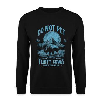 Les bisons vintage ne caressent pas les vaches duveteuses Bizons drôles - Sweat-shirt Unisexe - noir - Devant - Alina (178cm) & Michal (187cm)