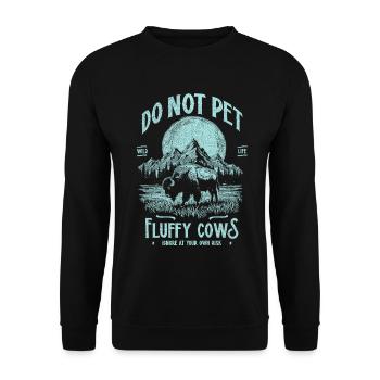 Les bisons vintage ne caressent pas les vaches duveteuses Bizons drôles - Sweat-shirt Unisexe - noir - Devant - Alina (178cm) & Michal (187cm)