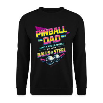 Pinball Pinball Player Father - Unisex Sweatshirt - black - Front - Alina (178cm) & Michal (187cm)