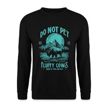 Les bisons vintage ne caressent pas les vaches duveteuses Bizons drôles - Sweat-shirt Unisexe - noir - Devant - Alina (178cm) & Michal (187cm)