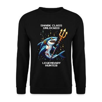 Classe Requin débloquée | Chasseur Légendaire - Sweat-shirt Unisexe - noir - Devant - Alina (178cm) & Michal (187cm)