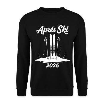 APRES SKI 2026 Fête de Piste d’Hiver - Sweat-shirt Unisexe - noir - Devant - Alina (178cm) & Michal (187cm)
