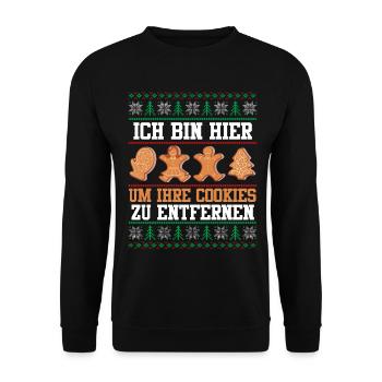 I'M HERE TO REMOVE COOKIES - Unisex Sweatshirt - black - Front - Alina (178cm) & Michal (187cm)