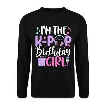 I'm The K-Pop Birthday Girl - Unisex Sweatshirt - black - Front - Alina (178cm) & Michal (187cm)