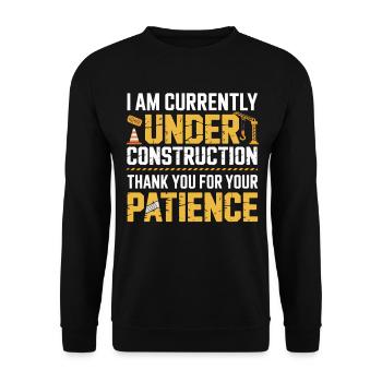 Unter Bauarbeiten Geduld Shirt - Unisex Pullover - Schwarz - Vorne - Alina (178cm) & Michal (187cm)