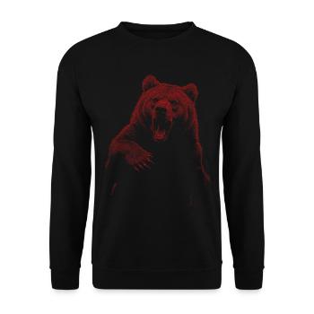 Grizzly Bear Hiking Camping Vintage Brown Bear - Unisex Sweatshirt - black - Front - Alina (178cm) & Michal (187cm)