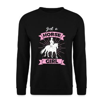 Nur ein Pferdemädchen - Unisex Pullover - Schwarz - Vorne - Alina (178cm) & Michal (187cm)
