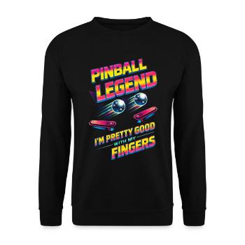 Pinball Legend Pinball Player - Unisex Sweatshirt - black - Front - Alina (178cm) & Michal (187cm)