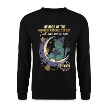 Midnight Crochet Society Juste un rang de plus au crochet - Sweat-shirt Unisexe - noir - Devant - Alina (178cm) & Michal (187cm)