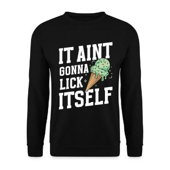  Mint Chocolate Chip Waffle Cone Dessert Italian - Unisex Sweatshirt - black - Front - Alina (178cm) & Michal (187cm)