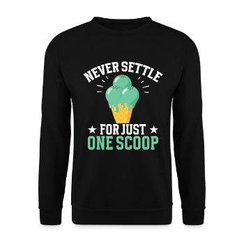 Créme aux pépites de chocolat menthe Fresh Scoop - Sweat-shirt Unisexe - noir - Devant - Alina (178cm) & Michal (187cm)