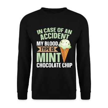 Mint Chocolate Chip Flavour Waffle Cone Mint - Unisex Sweatshirt - black - Front - Alina (178cm) & Michal (187cm)